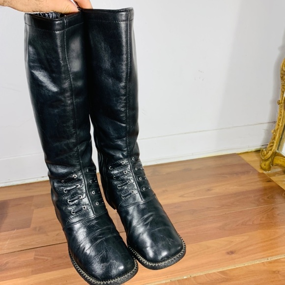 Punk, retro leather boots - Picture 9 of 16